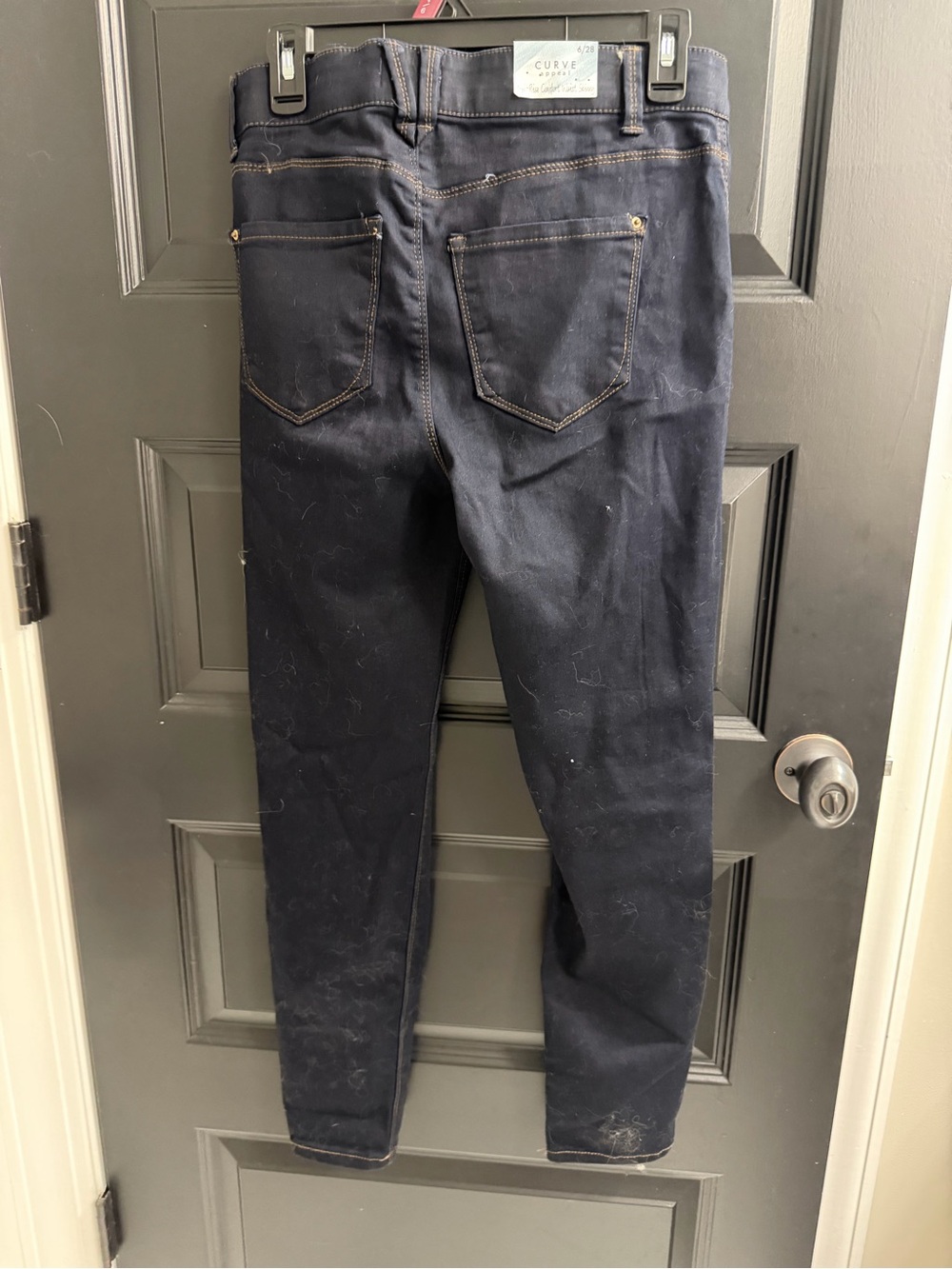 NWT Curve Appeal High Rise Comfort Waist Skinny Jeans Dark Wash Size 6/28 - Picture 8 of 11